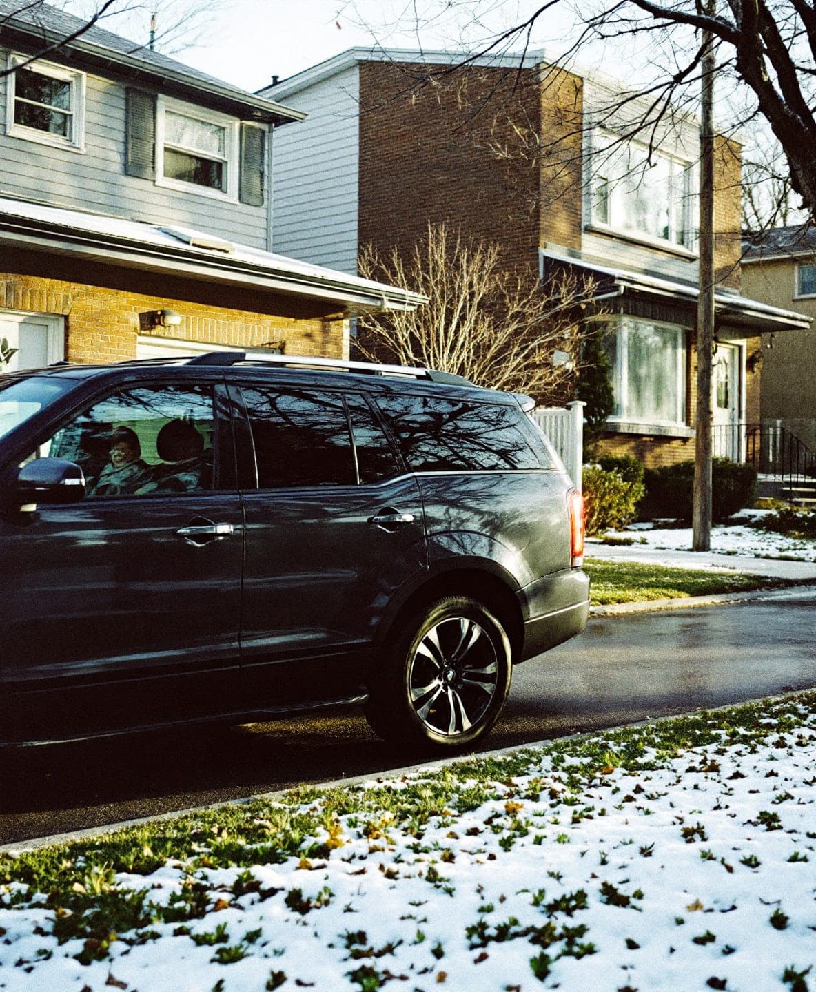 Car parked on a residential street in Toronto